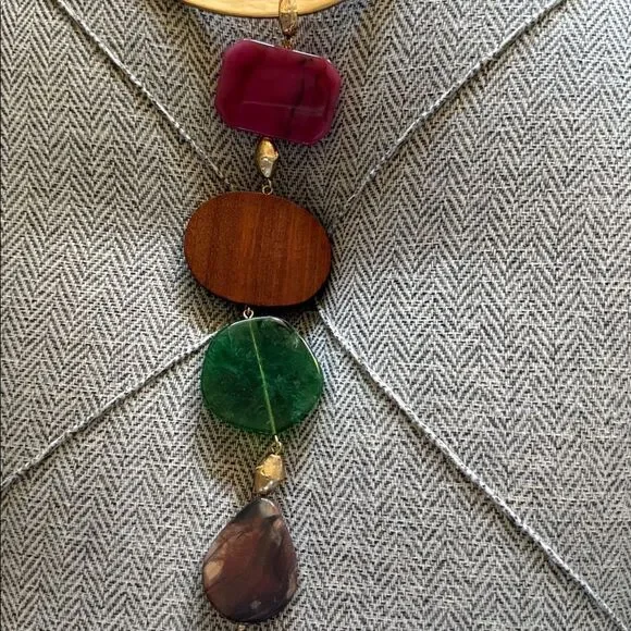 Chico's Originals Long Multi-Stone Statement Necklace - Picture 3 of 9